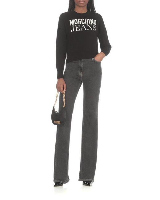 Moschino intarsia-knit logo jumper - Black