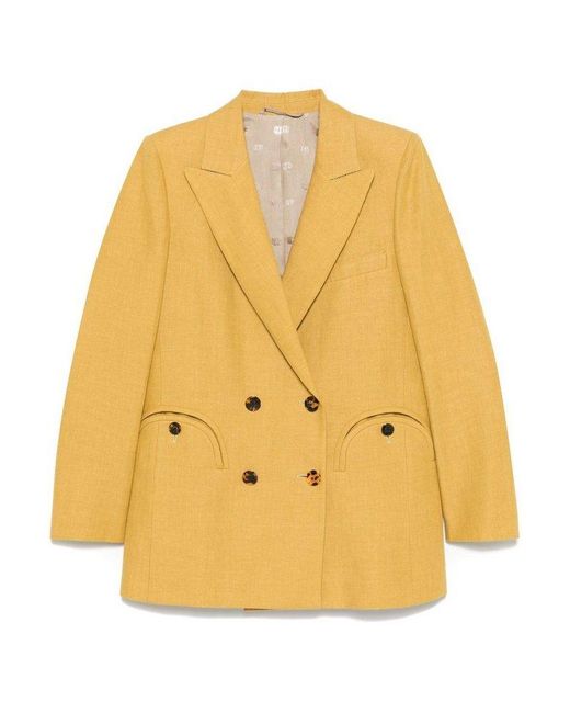 Blazé Milano Yellow Double-Breasted Blazer