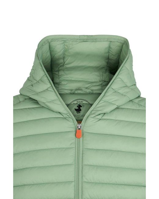 Save The Duck Green Logo Patch Quilted Jacket for men