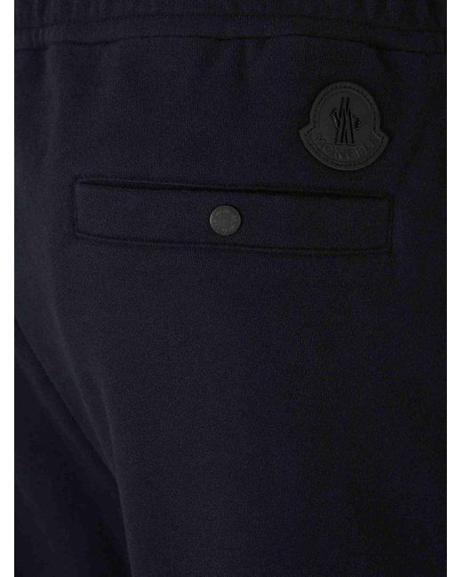 Moncler Blue Logo Patch Track Pants for men
