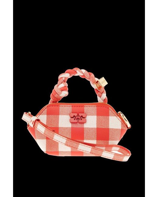 Ganni Black Checked Nano Bou Bag
