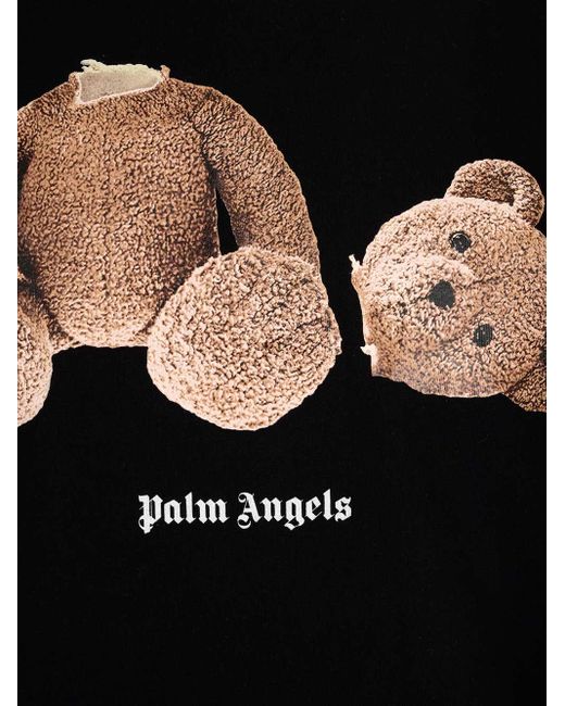 Palm Angels Cotton Teddy Bear Print T-shirt in Black for Men - Lyst