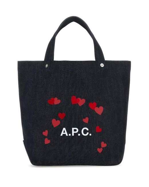 A.P.C. Black Valentines Day Mini Shopping Bag