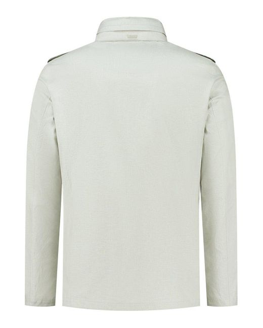 Herno White Funnel Neck Patch-pocket Field Jacket for men