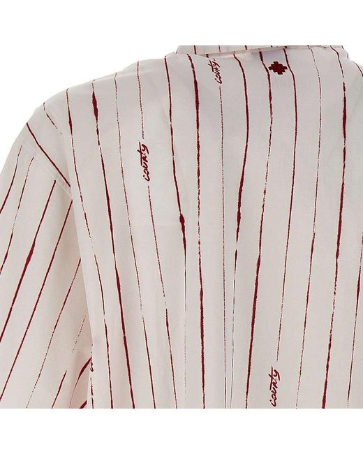 Marcelo Burlon White County Pinstripes Cotton Shirt for men