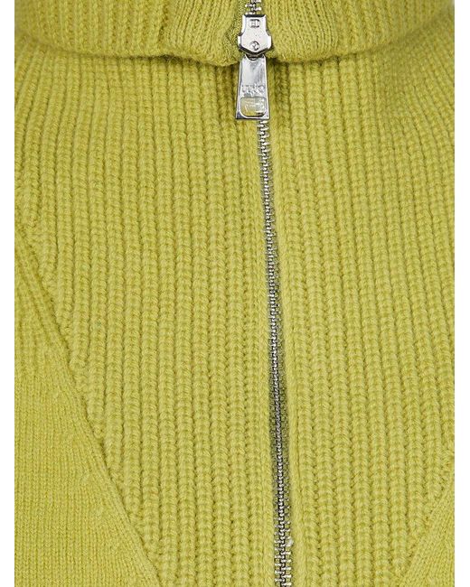 Liu Jo Green Zip-Up Roll Neck Jumper