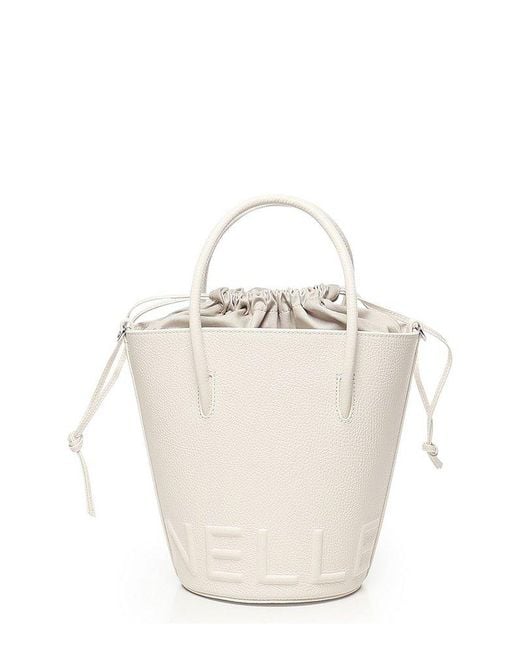 Coccinelle White Myrtha Maxi Logo Medium Bucket Bag