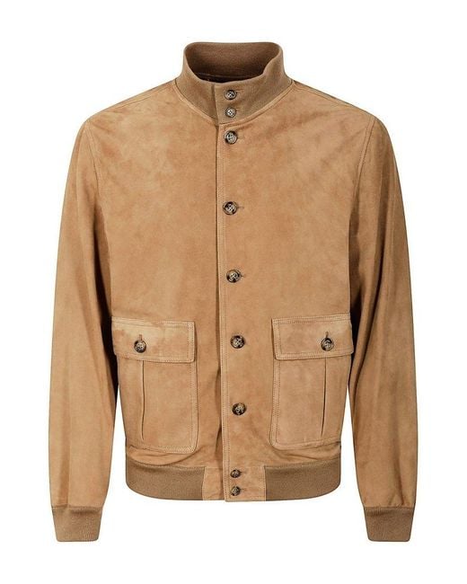 Valstar Brown Button-Up Bomber Jacket for men