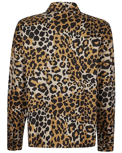 Weekend by Maxmara Black Leopard Printed Asymmetric Shirt