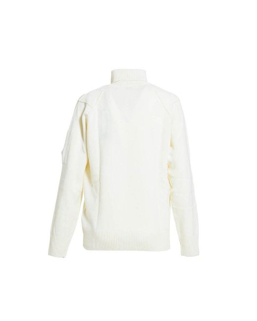 C P Company White Wool Turtleneck Pullover for men