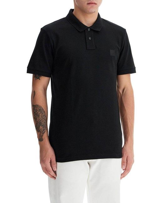 Boss Black Logo Patch Short Sleeved Polo Shirt for men