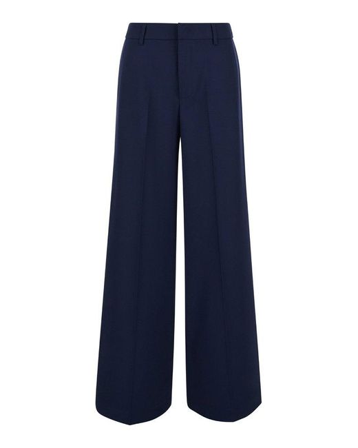 PT Torino Blue Lorenza High Waist Half Elastic Belt Pants