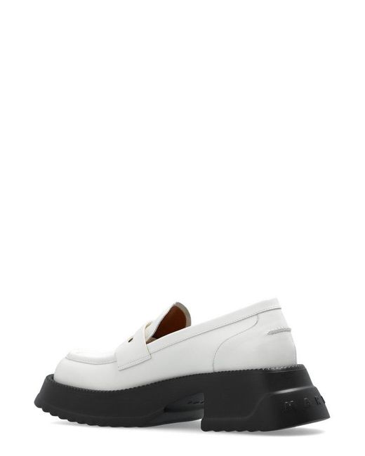 Marni White Slip-on Platform Loafers