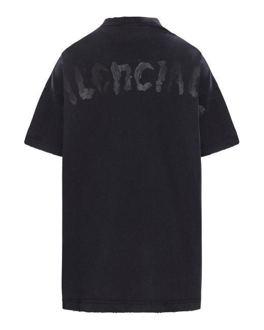 Balenciaga Painted Vintage Oversize T-Shirt in Black | Lyst Balenciaga Painted Vintage Oversize T-Shirt in Black | Lyst