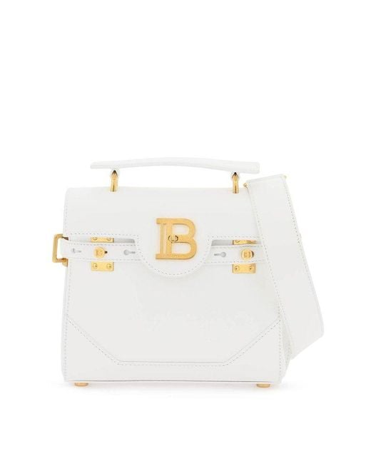 Balmain White B Buzz 23 Logo Plaque Tote Bag