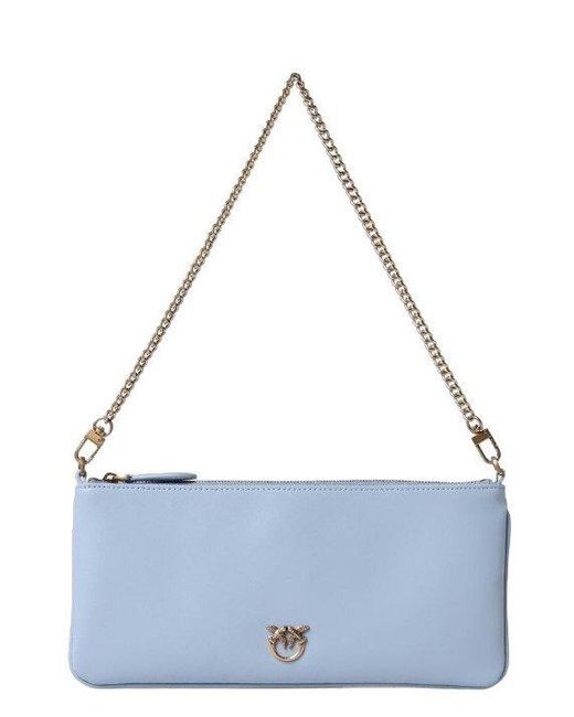 Pinko Blue Horizontal Flat Shoulder Bag
