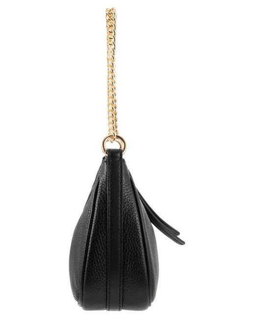 Michael Kors Black Small Shoulder Bag In Grained Leather