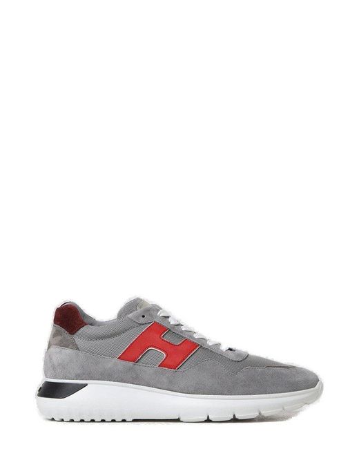 Hogan Gray Interactive 3 Side H Patch Sneakers for men