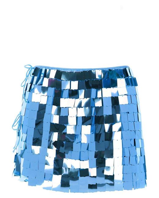 Oseree Blue Disco Sequins Skirts