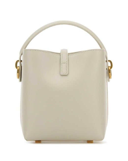 Saint Laurent White Mini Le 37 Tote Bag