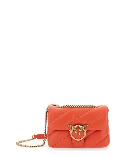 Pinko Red Love Puff Quilted Mini Shoulder Bag