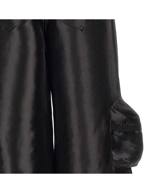 ROTATE BIRGER CHRISTENSEN Shiny Cargo Pants in Black | Lyst