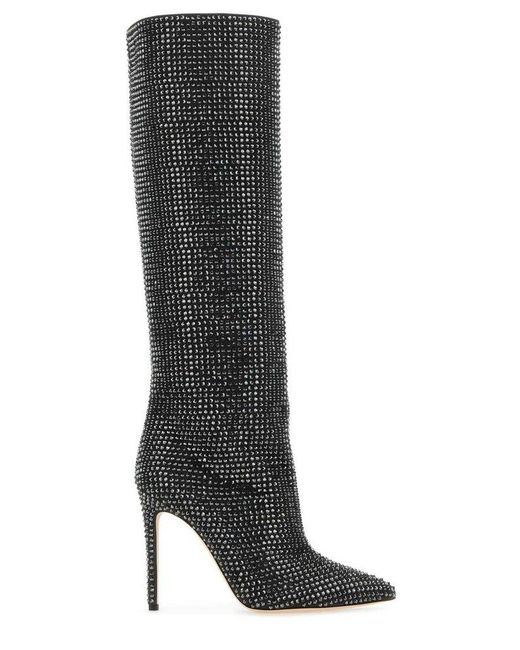 Paris Texas Black Holly Embellished Knee-high Boots