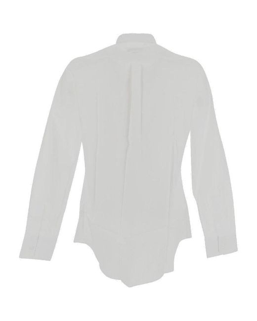 Dolce & Gabbana White Buttoned Asymmetric Shirt for men