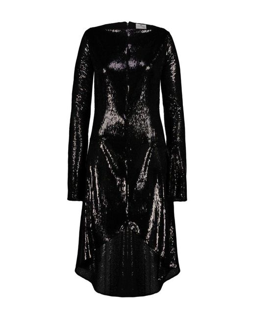 Courreges Black Ellipse Glitter Dress