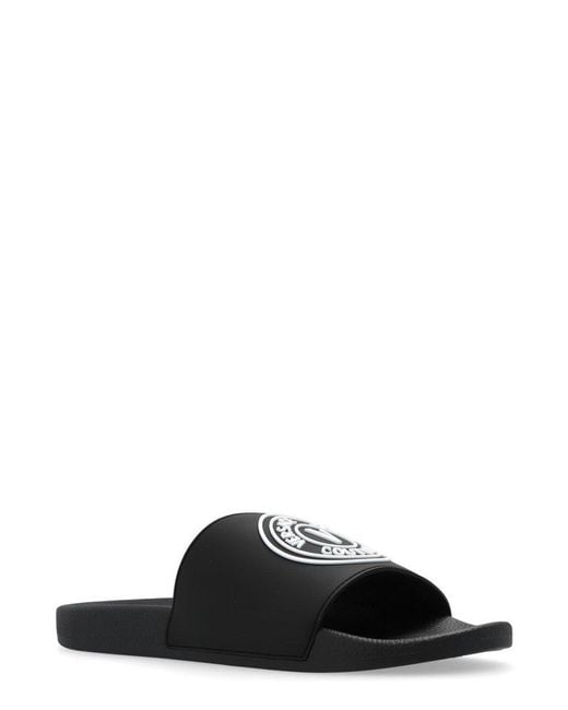 Versace Black V-emblem Slip-on Slides for men