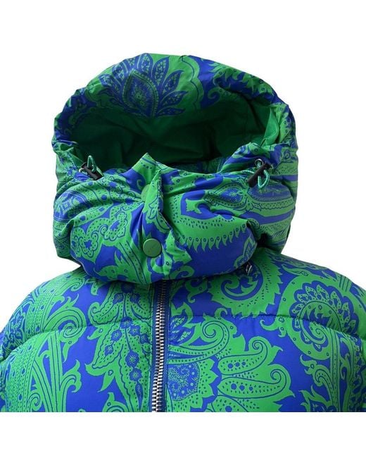 Pretty green paisley print hooded clearance jacket