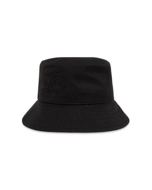 Burberry Black Ekd-embroidered Dropped Brim Bucket Hat