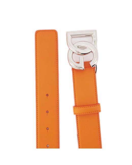 Dolce & Gabbana Orange Dg Logo Belt for men