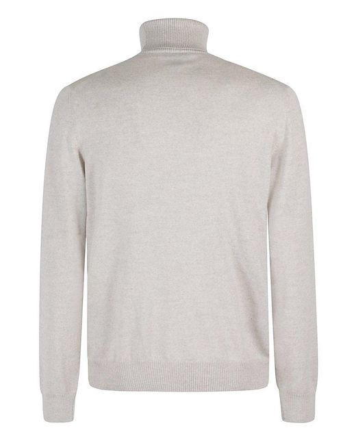 Fay White Turtleneck Knit Sweater for men