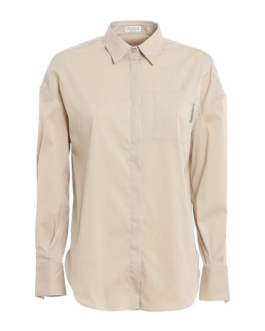 Brunello Cucinelli Natural Long Sleeved Buttoned Shirt