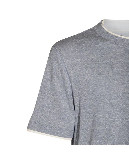 Brunello Cucinelli Gray T-Shirts And Polos for men