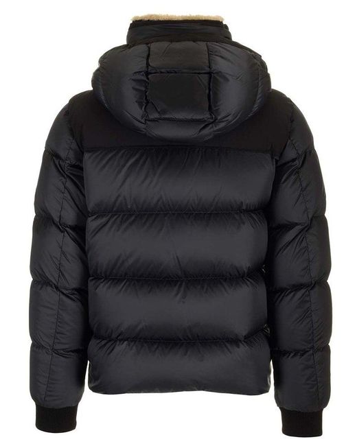 Moorer Black Jake Hooded Bomber Jacket for men