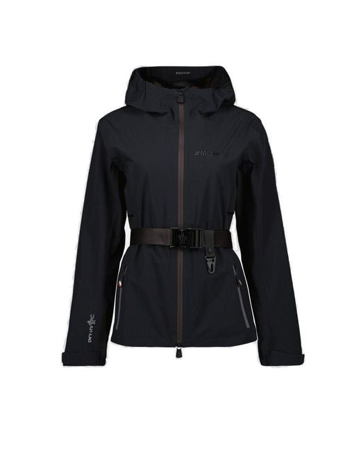 Moncler Black Valles Belted Hooded Jacket