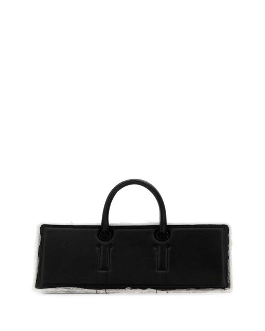 Dentro Black Sleek Structured Tote Bag