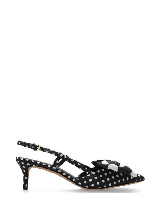 Kate Spade Black Bow Accent Slingback Pumps