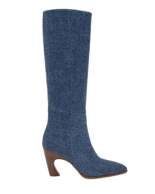 Chloé 'oli' Heeled Boots in Blue | Lyst