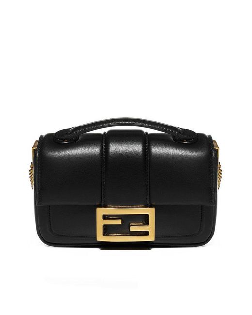 Fendi Black Baguette Chain Mini Shoulder Bag