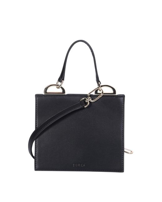 Furla Black Linea Futura Top Handle Shoulder Bag