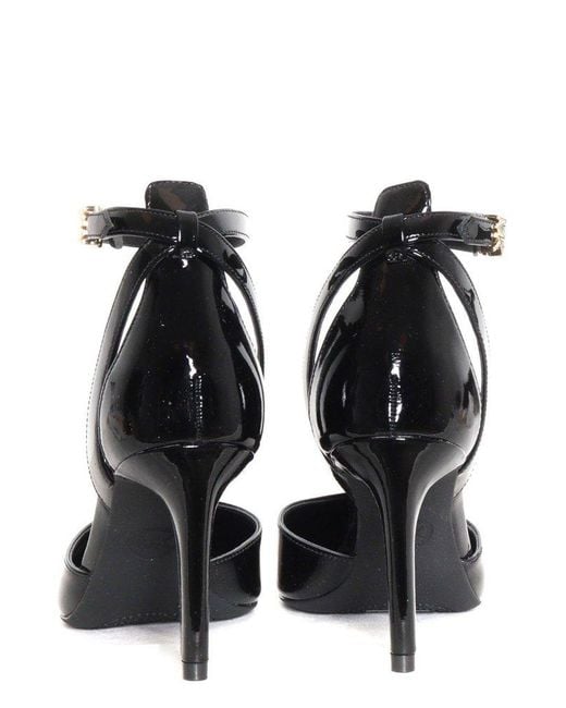 MICHAEL Michael Kors Black Ankle-Strap Pointed-Toe Pumps