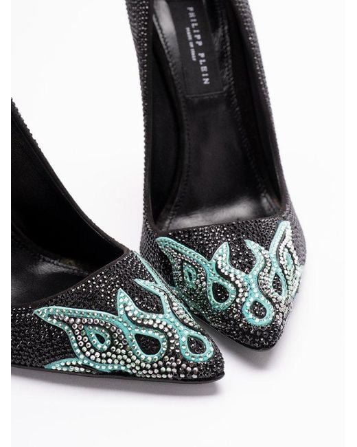 Philipp Plein Black Embellished Stiletto Pumps