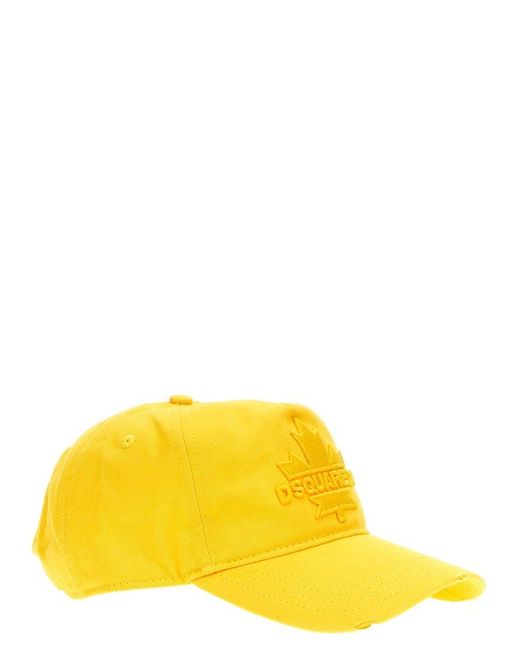 DSquared² Yellow Logo Embroidery Cap Hats