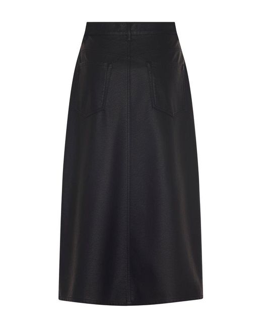 Weekend by Maxmara Black Button Detailed Midi-Length Skirt