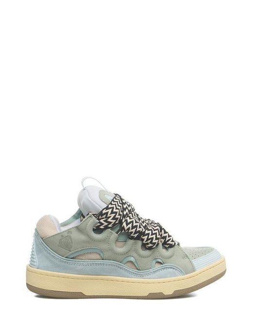 Lanvin Green Leather Curb Sneakers