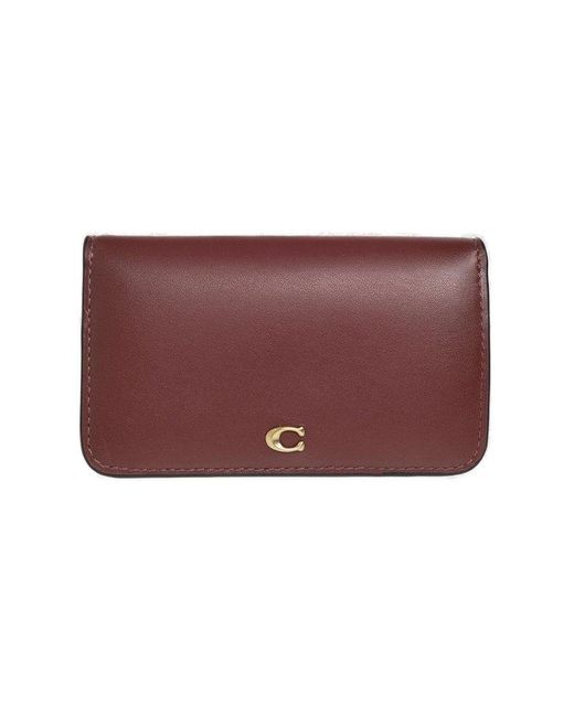 COACH Red Leather Wallet With Logo