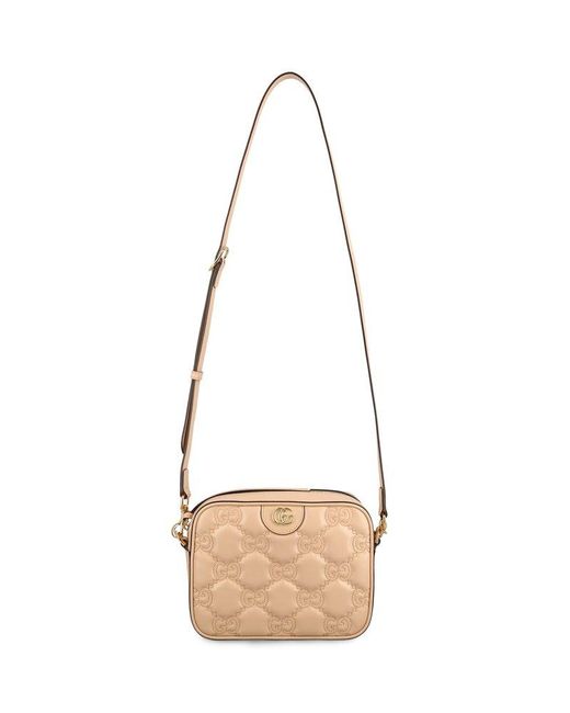 Gucci White GG Quilted Zip-up Crossbody Bag